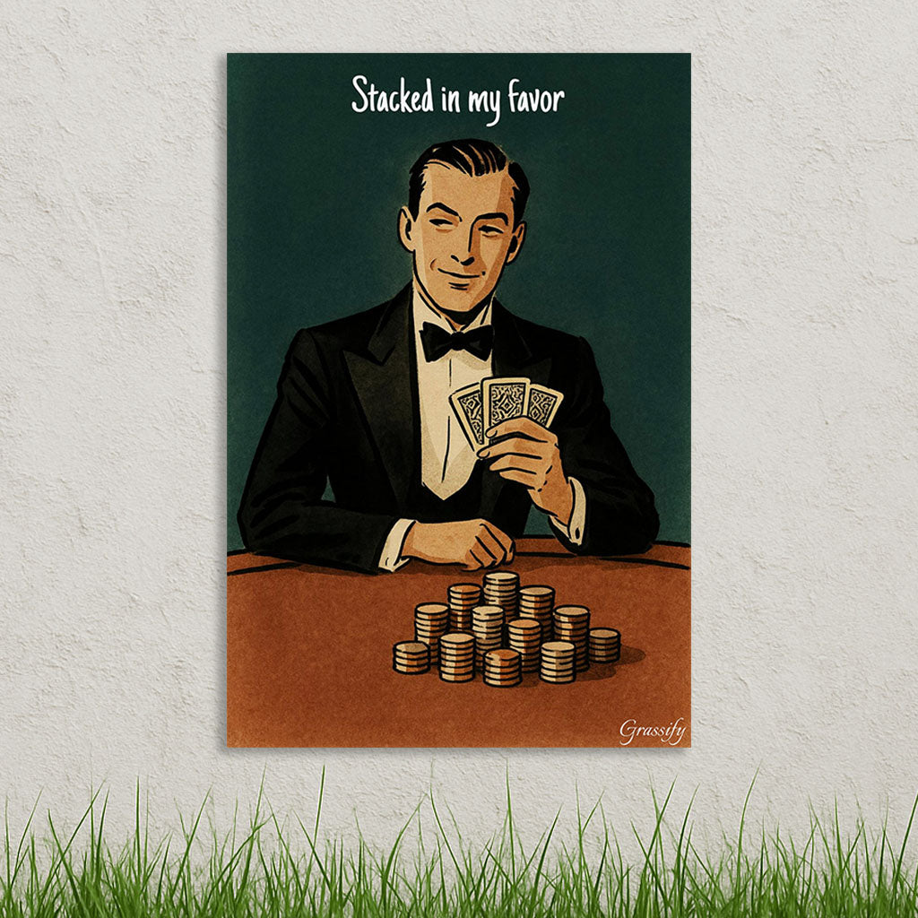 The Winning Hand | Vintage Casino Canvas Art | "Stacked in my favor"