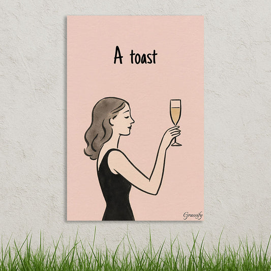 The Soirée | Art Deco Champagne Canvas Art | "A toast"